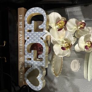 Blue and White Decorative Sign